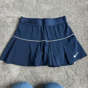 Nike Dark Blue Pleated Tennis Skirt with White Trim